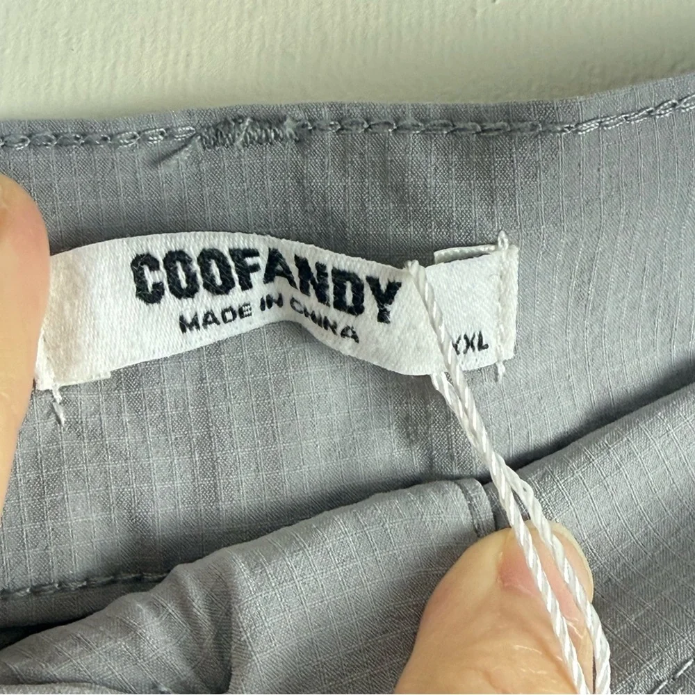COOFAndy Mens Light Gray Cargo‎ Active Shorts sz XXL Stretch NEW Outdoor Casual